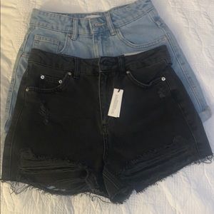 Two pair shorts blue and black
